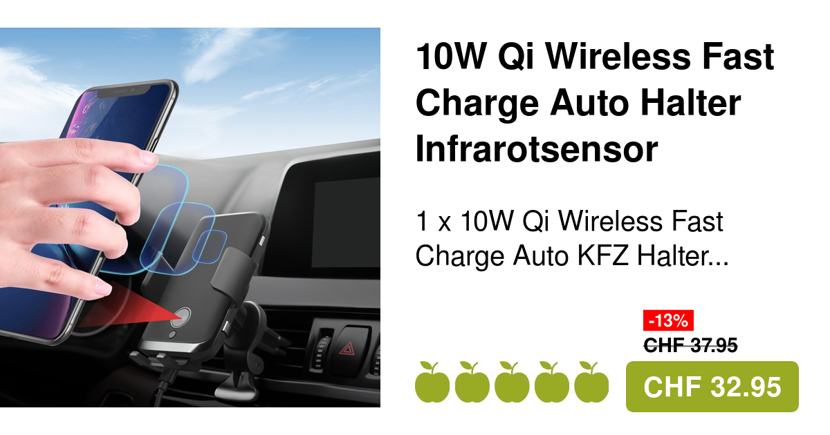 Smart Sensor Handy Kfz-Halterung mit Qi Wireless Charging Type-C