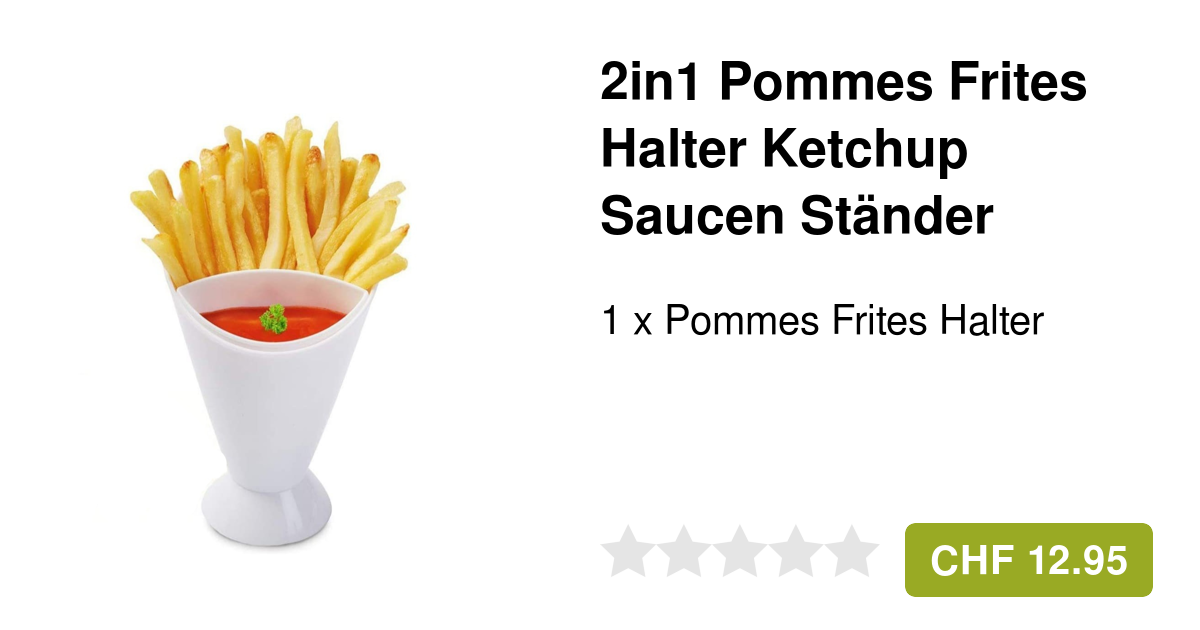 2in1 Pommes Frites Halter Ketchup Saucen Dip Ständer