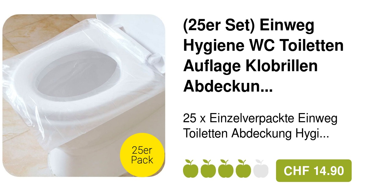 (25er Set) Einweg Hygiene WC Toiletten Auflage Klobrillen Abdeckung -  Transparent