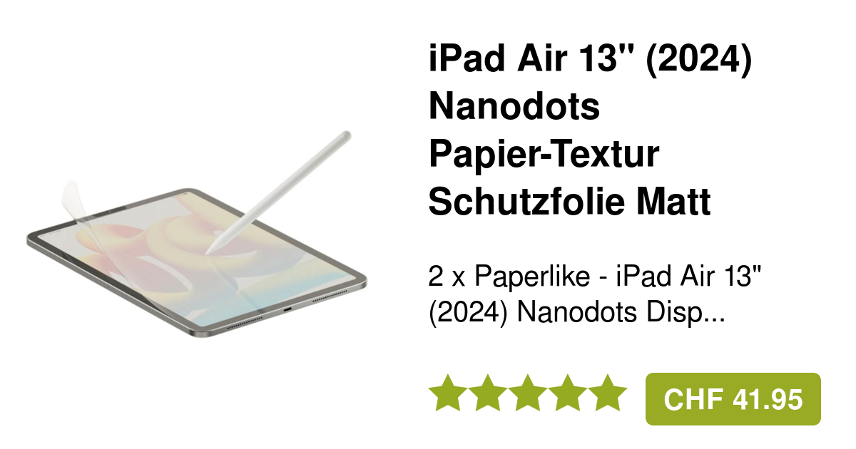 Paperlike iPad Air 13" (2024) Schutzfolie PapierTextur