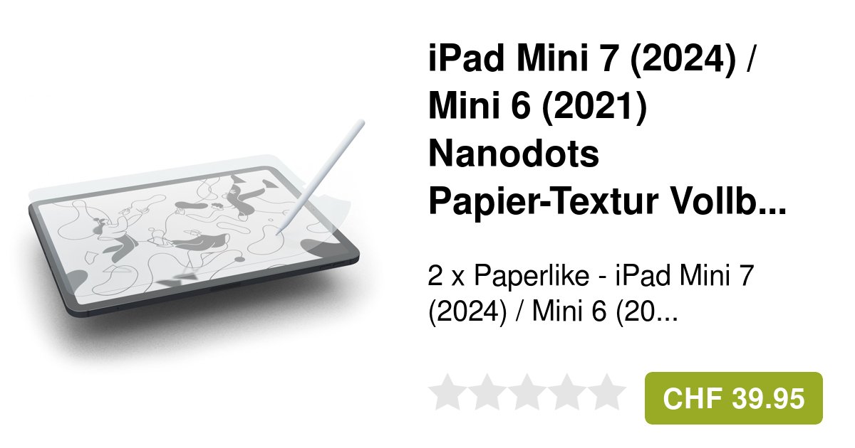 Paperlike iPad Mini 7 (2024) / Mini 6 (2021) Folie PapierTextur