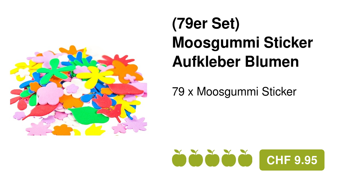 79er Set Moosgummi Sticker Bastel Aufkleber Blumen
