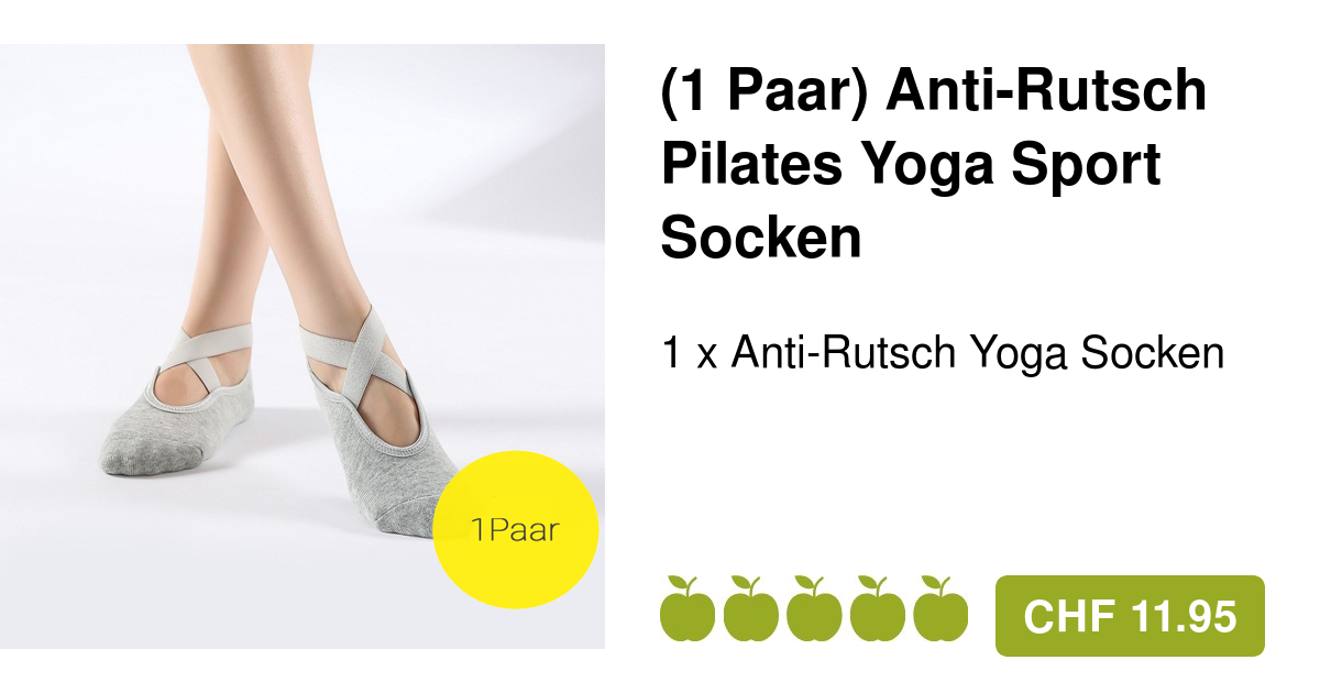 Anti-Rutsch Pilates Yoga Sport Socken One Size Grau