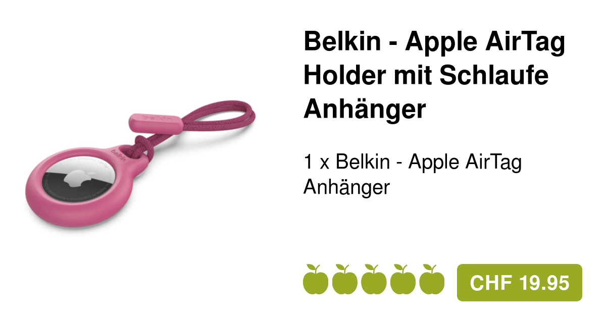 Belkin Apple AirTag Schlaufe mit Rosa Anhänger