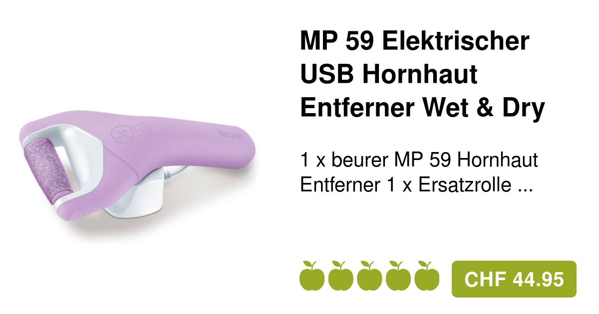 beurer MP 59 Wet Hornhaut Entferner Dry & Elektrischer