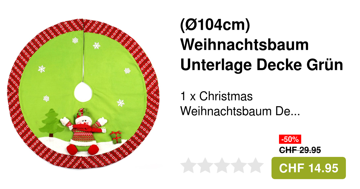 Weihnachtsbaum Decke Tannenbaum Rock Unterlage 104cm