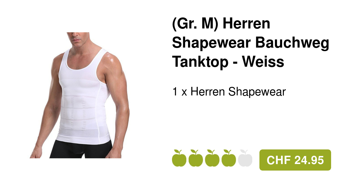 Gr. M) Herren Shapewear Bauchweg Tanktop - Weiss