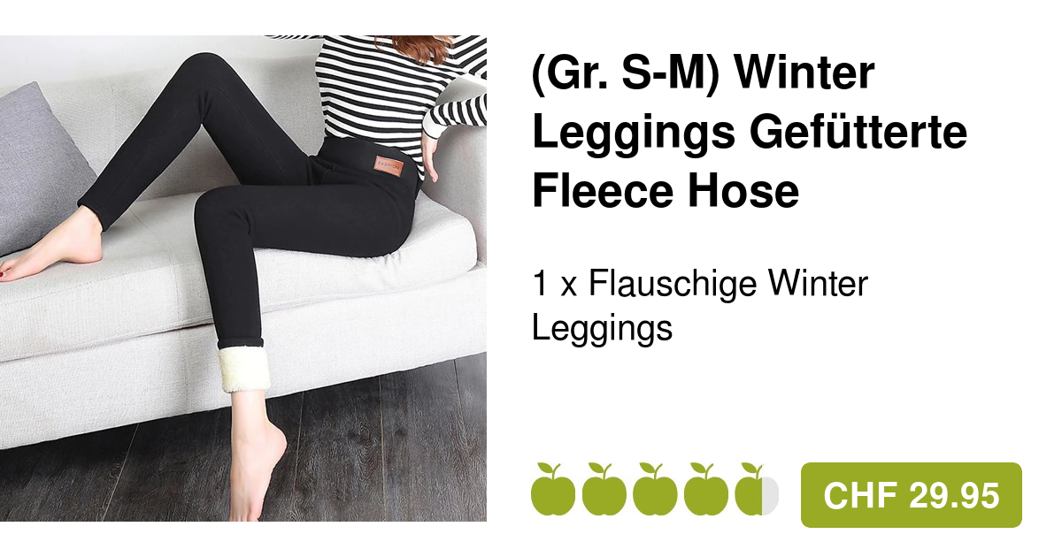 Gr. XS-S) Winter Leggings Gefütterte Fleece Hose