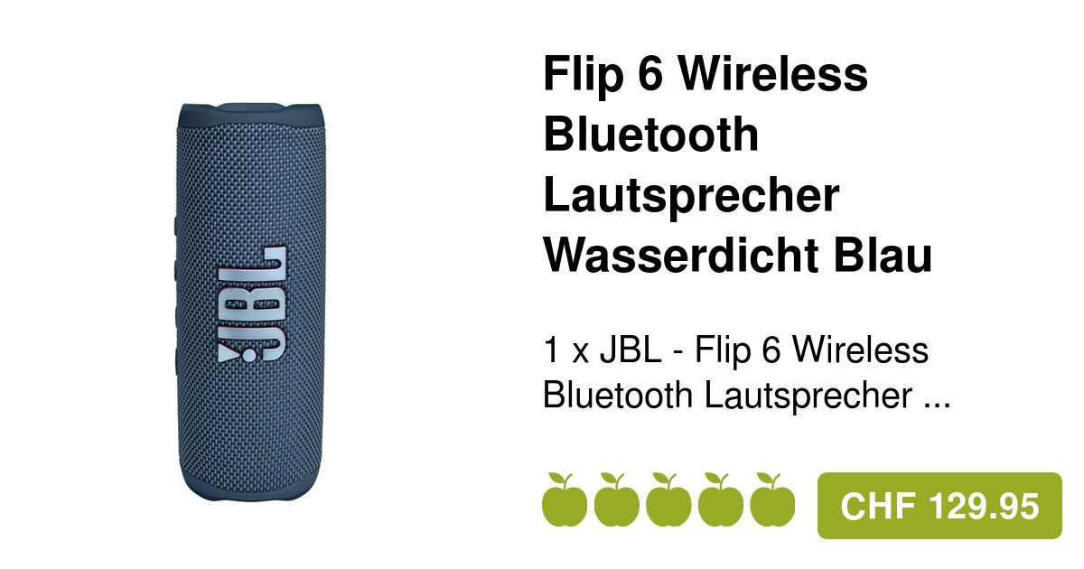 Flip Blau 6 Bluetooth Lautsprecher Wasserdicht JBL