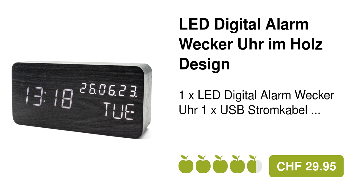  predolo Digitalwecker Digitaluhr Schreibtisch LED Uhr