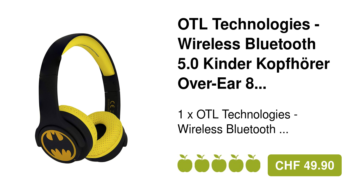 Kopfhörer Over-Ear Kinder Bluetooth Batman Wireless