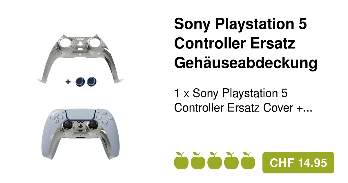 Playstation 5 Controller Cover + Grip Kappen Silber