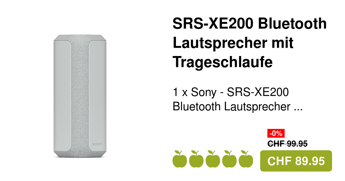 Lautsprecher Bluetooth Sony SRS-XE200 Hellgrau IP67