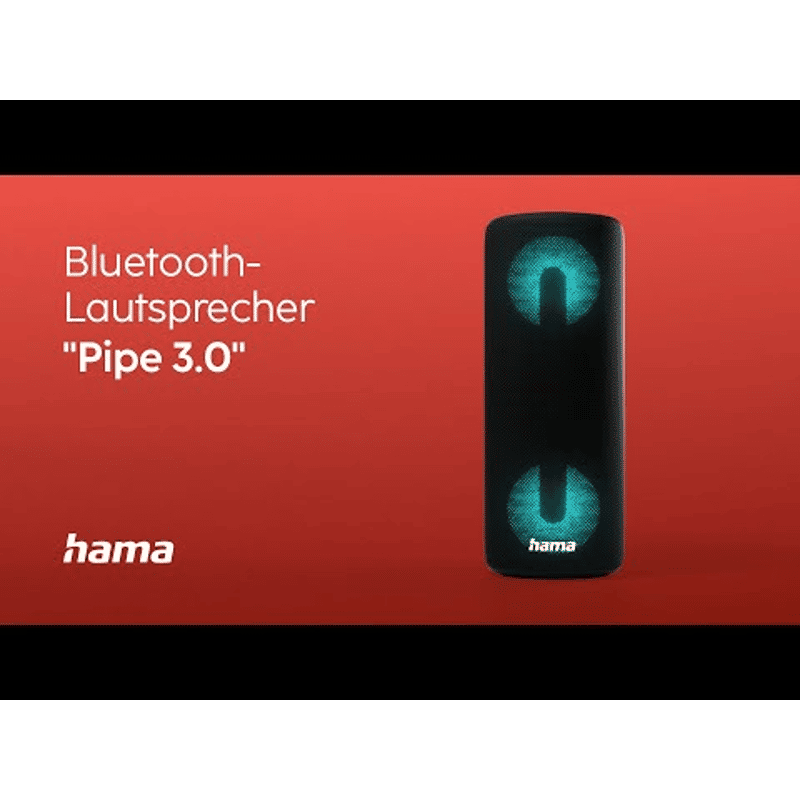 Hama - Pipe 3.0 Lautsprecher Bluetooth Schwarz LED