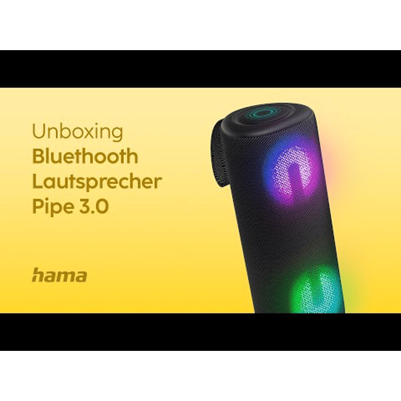 Hama - Pipe 3.0 Schwarz LED Bluetooth Lautsprecher