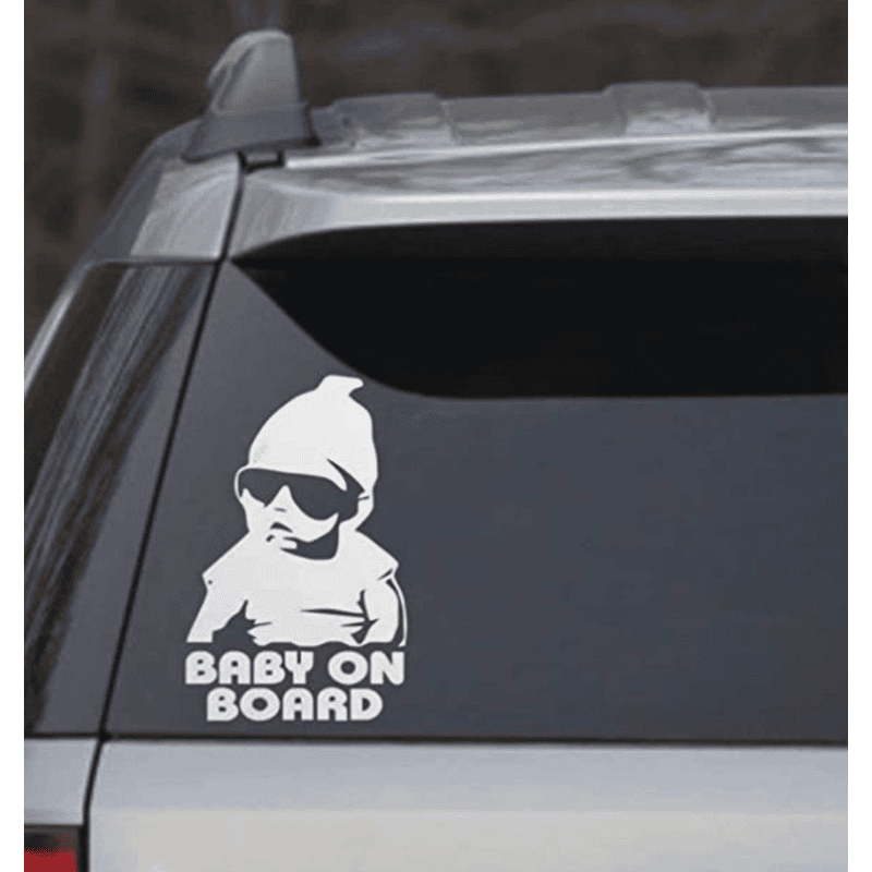 Auto Aufkleber Deko Baby On Board Sticker Schwarz