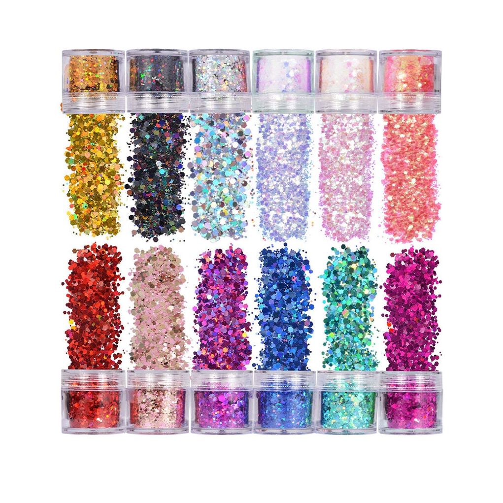 24 Tlg Nail Art Uv Glitzer Pulver Gel Nagel Set