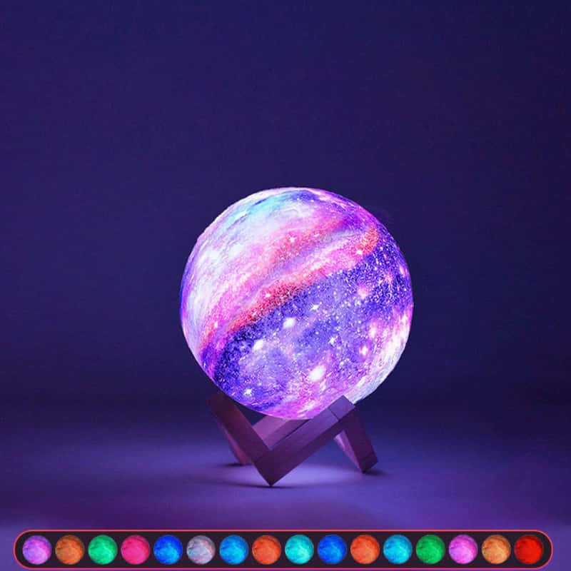 3D Mond Stern Galaxy Lampe USB Lade Led Nachtlicht Touch 16 Farben  Fernbedienung