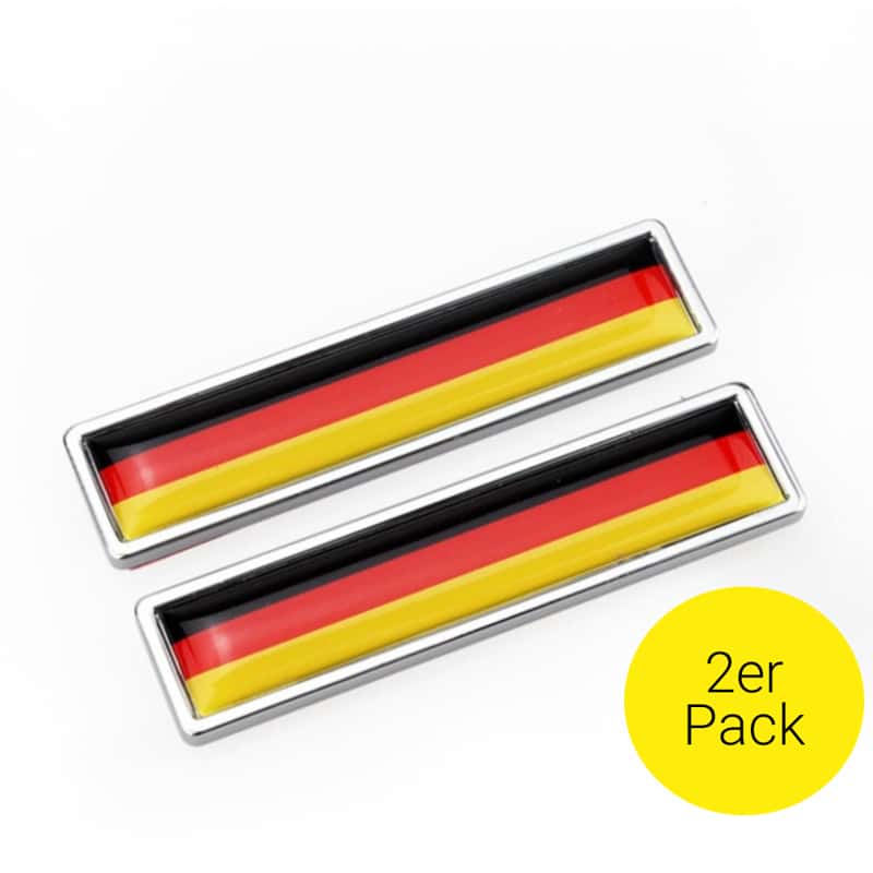 2er Set) Auto 3D Flagge Metall Emblem Deutschland