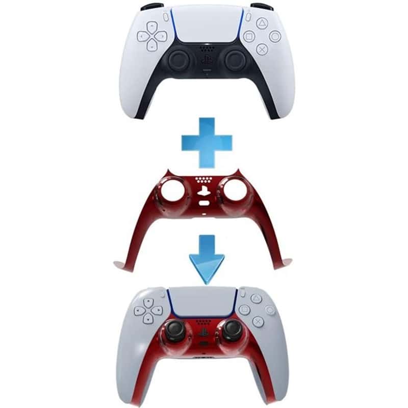 Playstation 5 Controller Cover + Grip Kappen - Rot