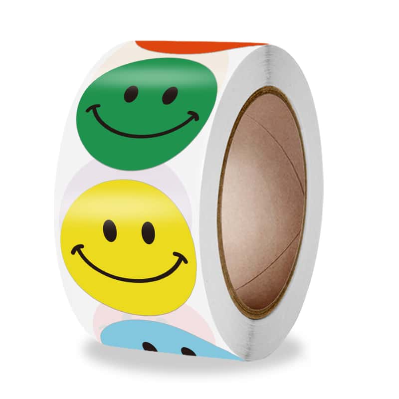 500er Set) Ø 25mm Aufkleber Lehrer Sticker Emojis