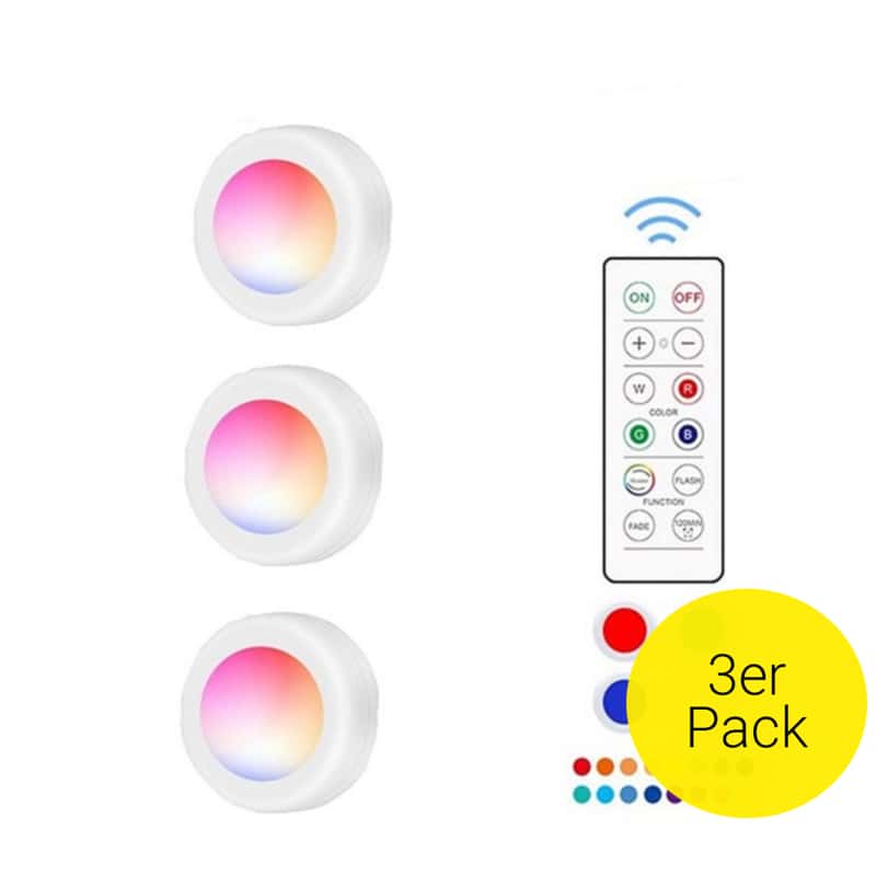 LED Unterbauleuchte RGB kabellos mit Fernbedienung Weiß model 2er-Pack