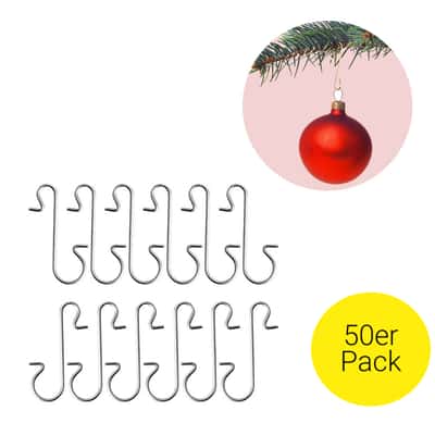 60 Aufhänger Christbaumkugel Kugelaufhänger Metall silber S Haken  Weihnachtsbaum
