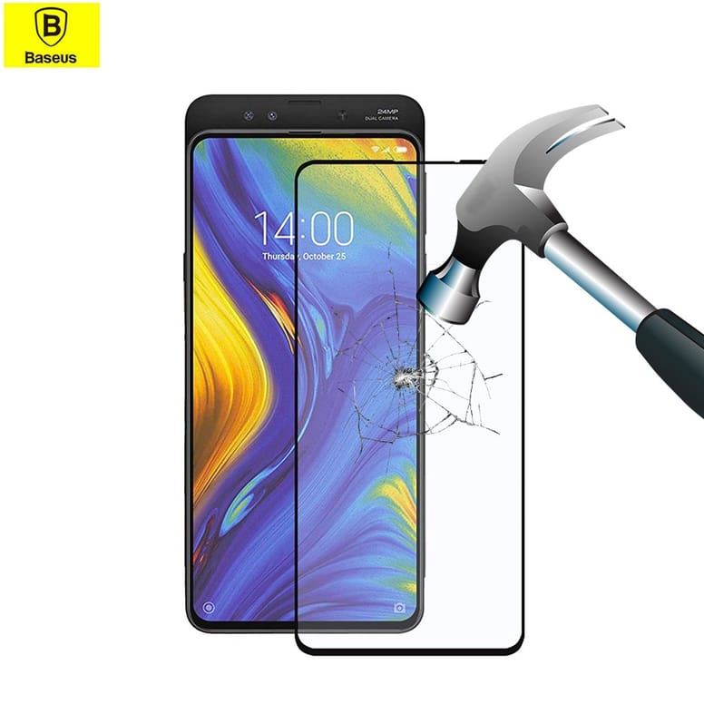 Baseus Xiaomi Mi Mix 3 Vollbild Glas Folie Schwarz