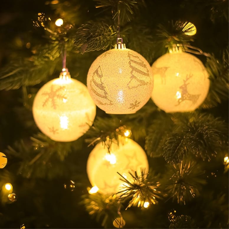 6er Set Christbaum Kugeln Led Beleuchtung Weihnachtsbaum