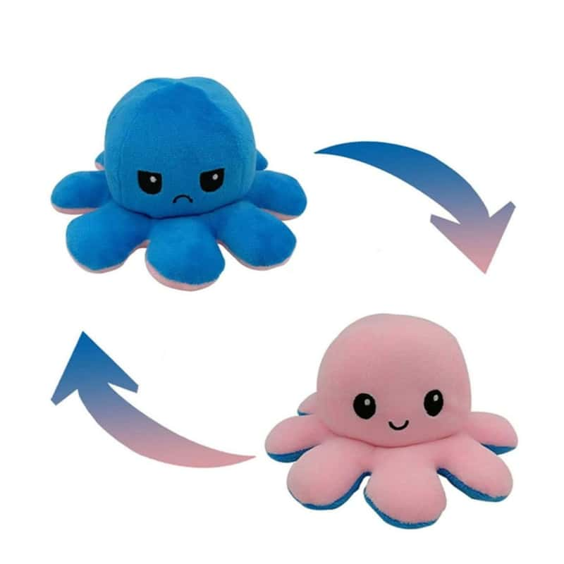 Xxl Doppelseitiger Mood Oktopus Pluschtier Rosa Blau