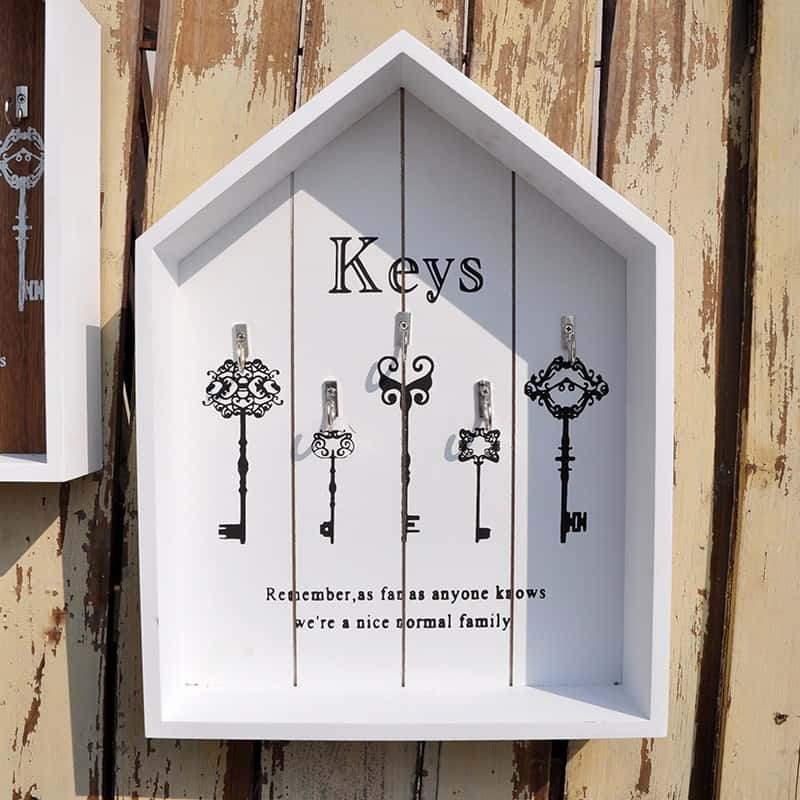 Wand Schlüssel Halter Holz Schlüssel Organizer Aufhänger Mit 6