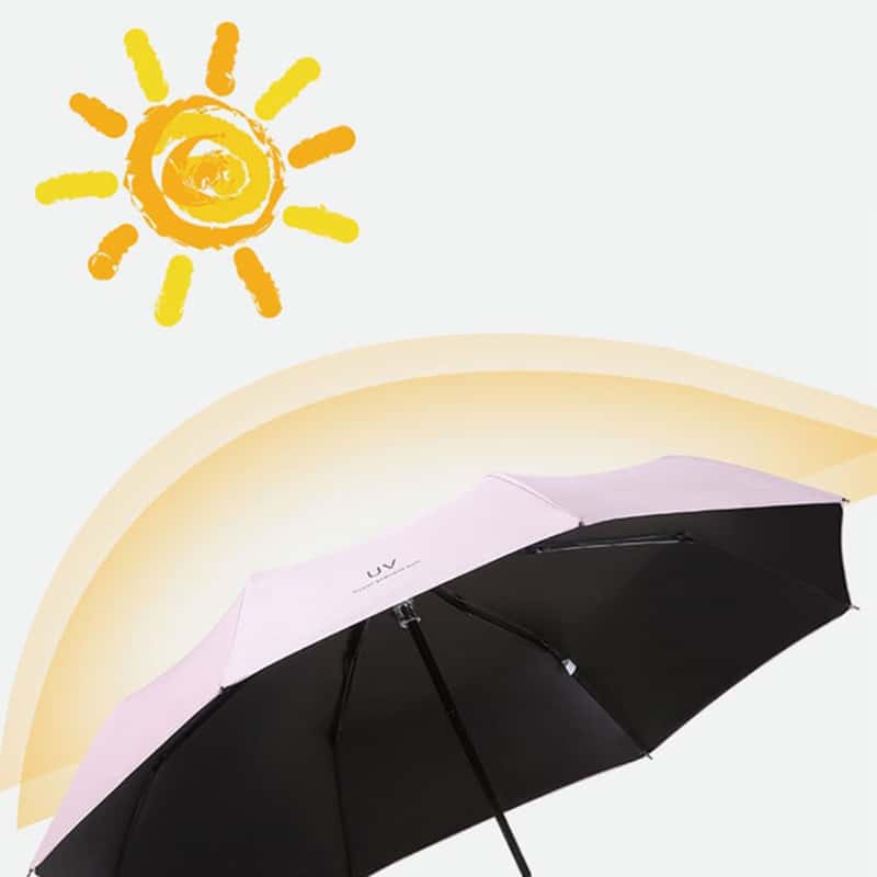 Kompakter Mini Regenschirm Sonnenschutz Schwarz