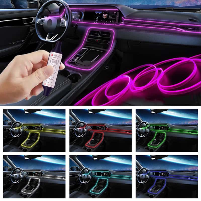 Auto Innenbeleuchtung, Auto Umgebungslicht, RGB 12 Farben Auto Touch  LED-Lampe, Wireless RGB Auto Innenraum LED-Licht