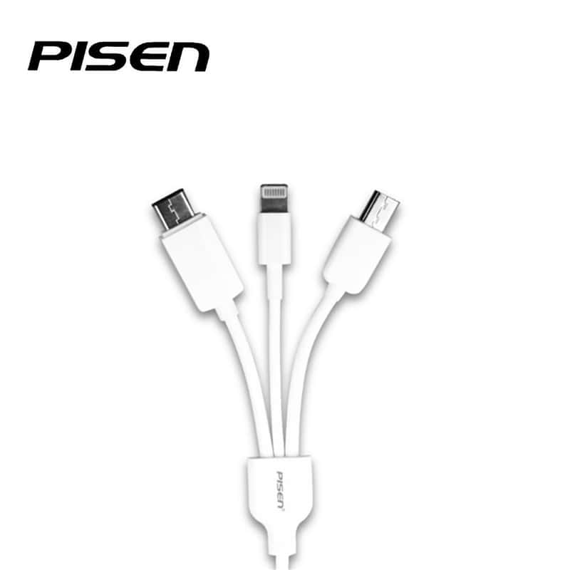 Pisen 3in1 Ladekabel Lightning Micro USB USB C
