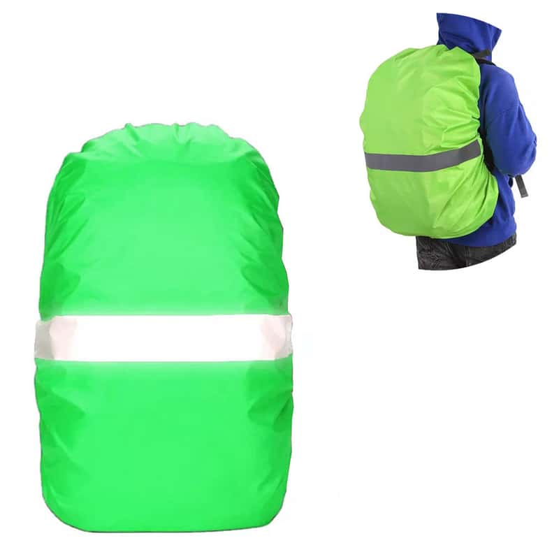45L) Reflektierende Rucksack Regenhülle Neon Grün