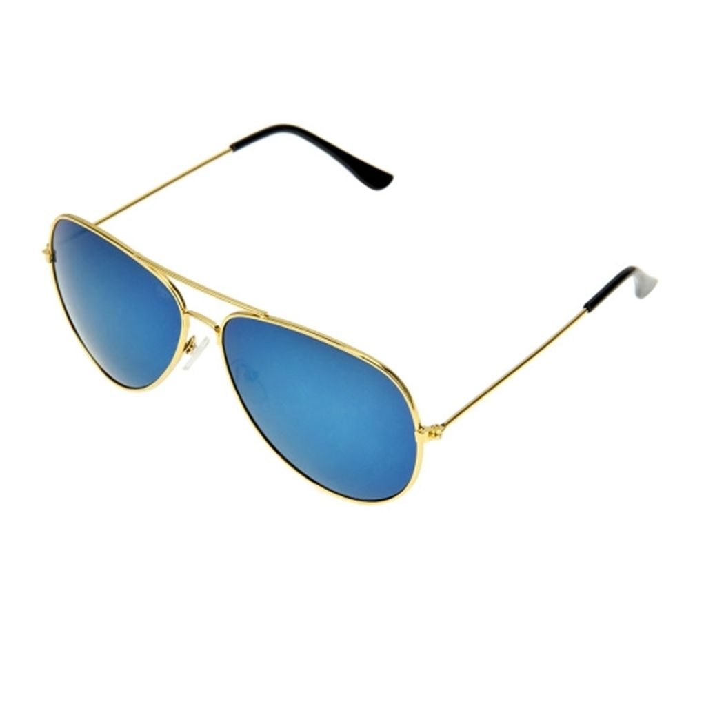 Uv400 Sonnenbrille Pilot Manner Frauen Gold Blau Oval